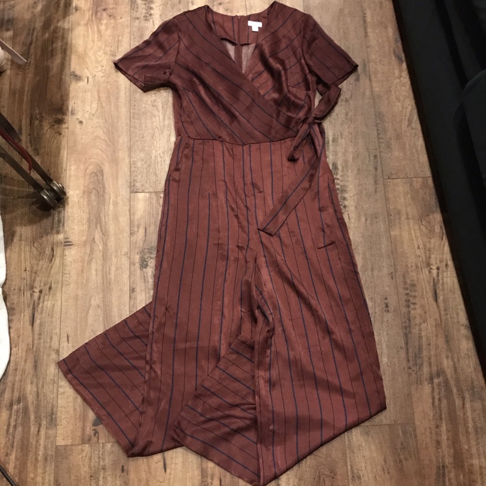 Satin Pinstripe Jumpsuit